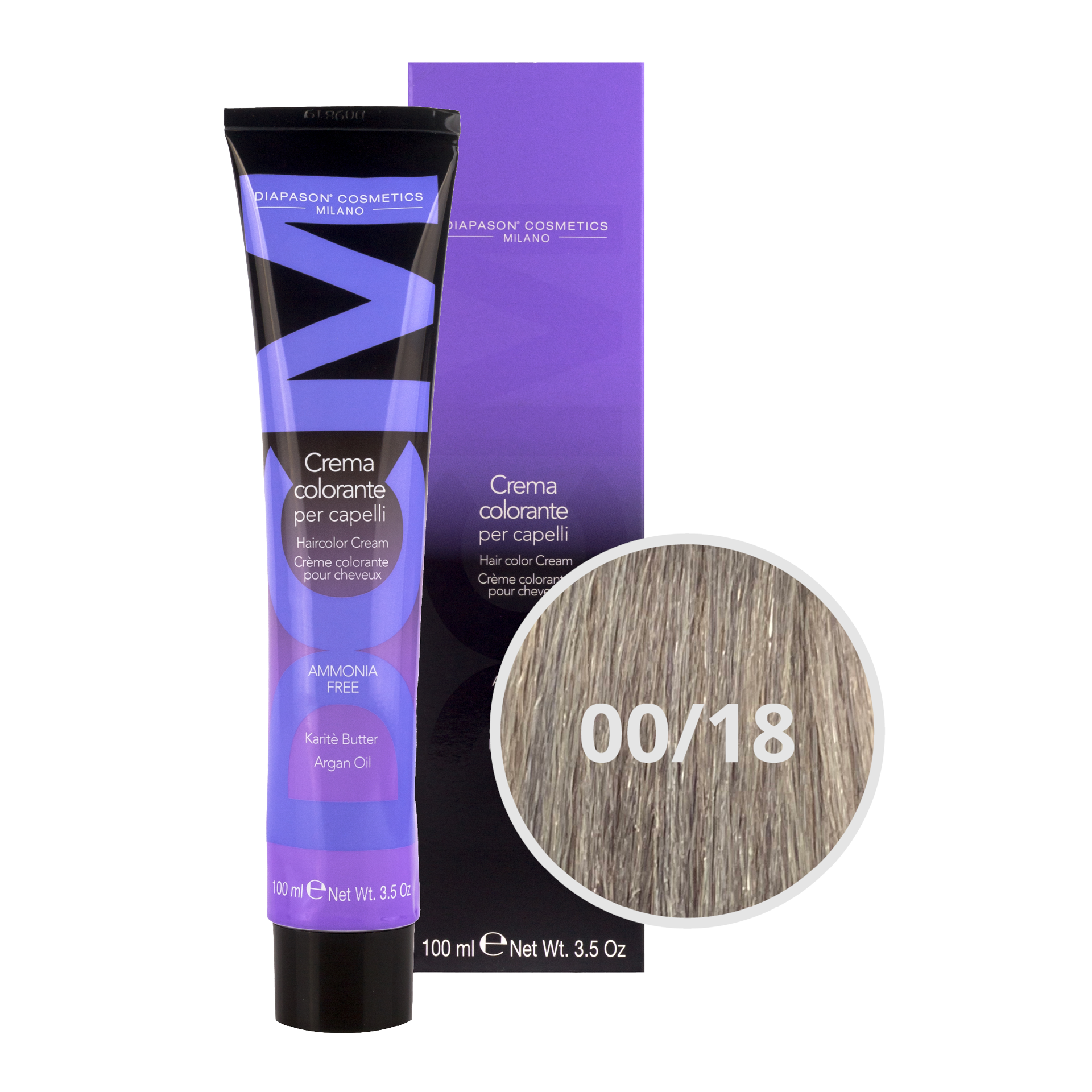 DCM - HAIR COLOR CREAM AMMONIA FREE 00/18 - ZILVER