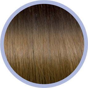 FLAT RING-ON OMBRE LINE 50 CM 4/14 DONKER KASTANJEBRUIN/BLOND